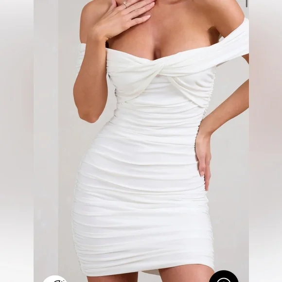 sachin and babi light blue dress Club L London | Dresses | Appreciatewhite Off The Shoulder Ruched Mini  Dress Club L London Nwt